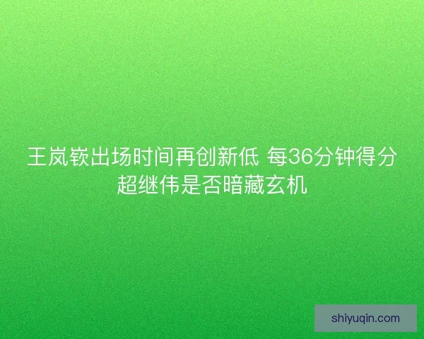 王岚嵚出场时间再创新低 每36分钟得分超继伟是否暗藏玄机
