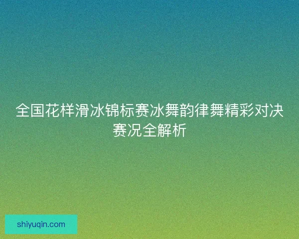 全国花样滑冰锦标赛冰舞韵律舞精彩对决赛况全解析