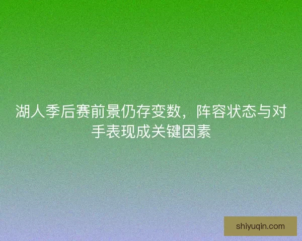 湖人季后赛前景仍存变数,阵容状态与对手表现成关键因素 湖人季后赛前景仍存变数,阵容状态与对手表现成关键因素
